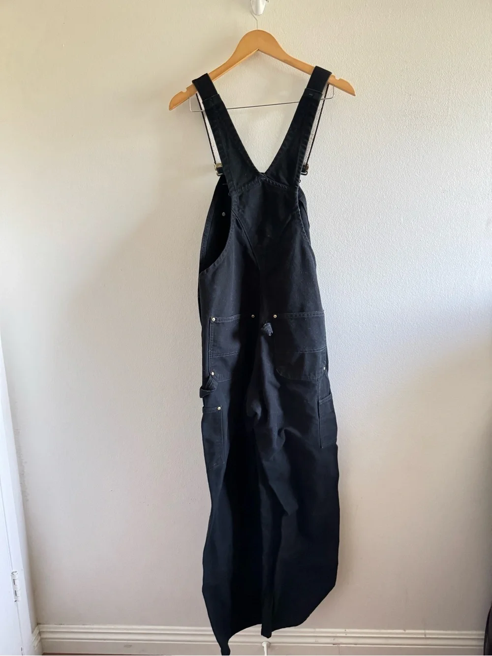 Carhartt Black Cotton Duck Bib Overalls size 34